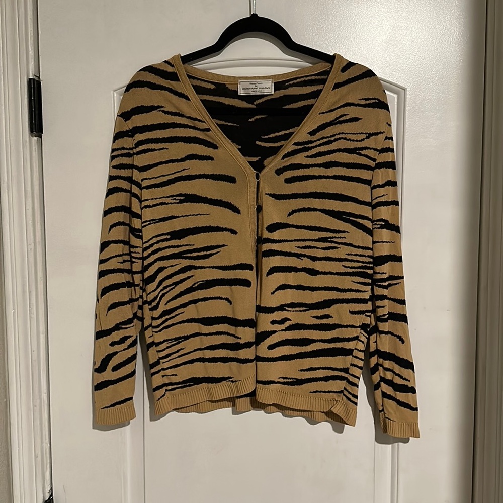 COPY - Vintage 90s Y2k Zebra Tiger Print Cardigan Sweater